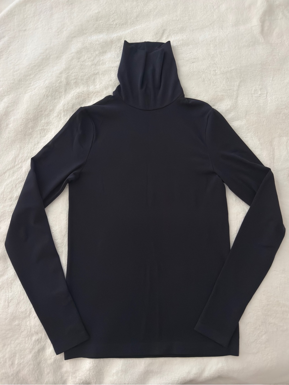 Wolford Aurora Long Sleeve Turtleneck Top Navy Blue Size S